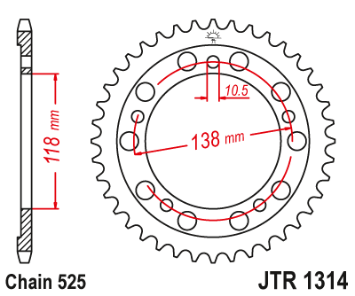 JT SPROCKETS JTR1314.39 (NC29, 434339jt)